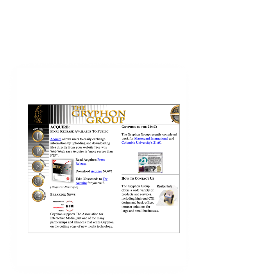 TGG.COM Web Page 1997