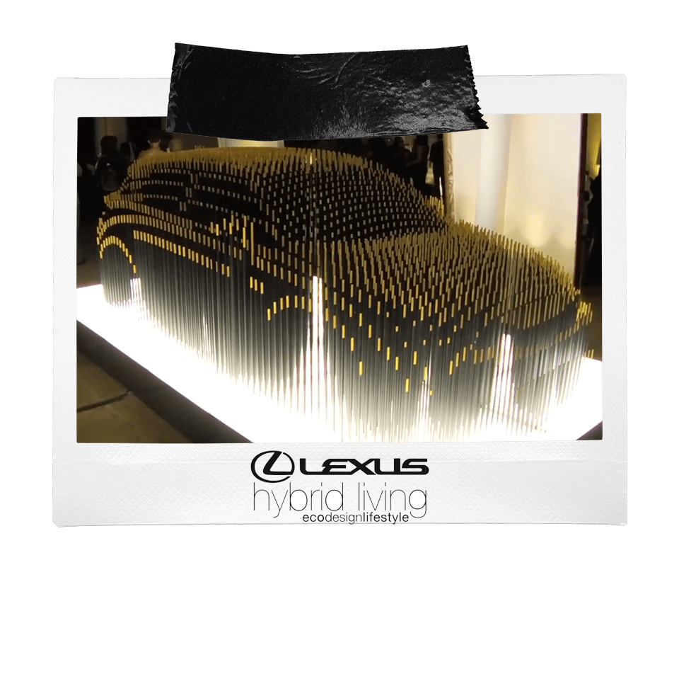 Polaroid of Lexus Hybrid Living CFDA Fashion event.