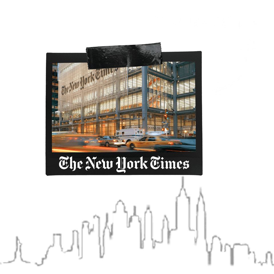 New York Skyline and NYT Logo Masthead